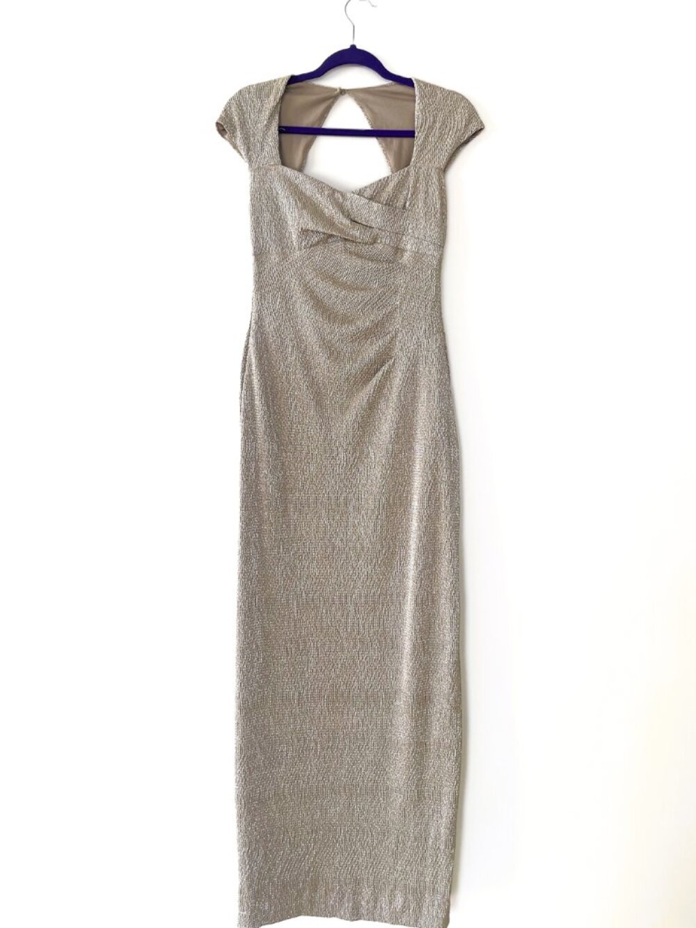 Lauren Ralph Lauren white gold or warm silver evening gown maybe size 6